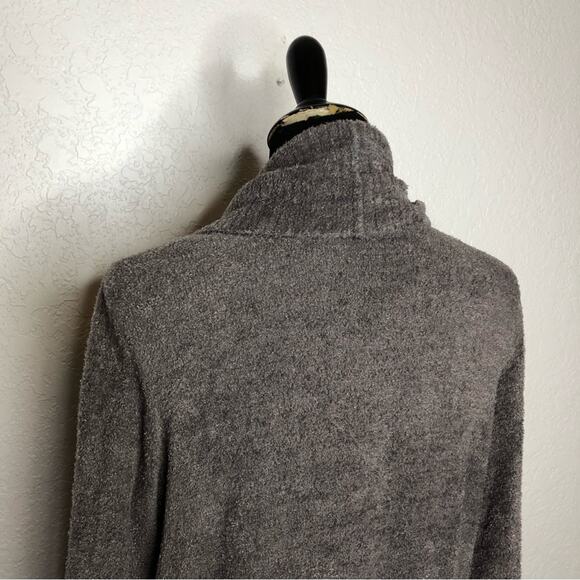Barefoot Dreams CozyChic Lite taupe open front long cardigan size Medium - Picture 12 of 15